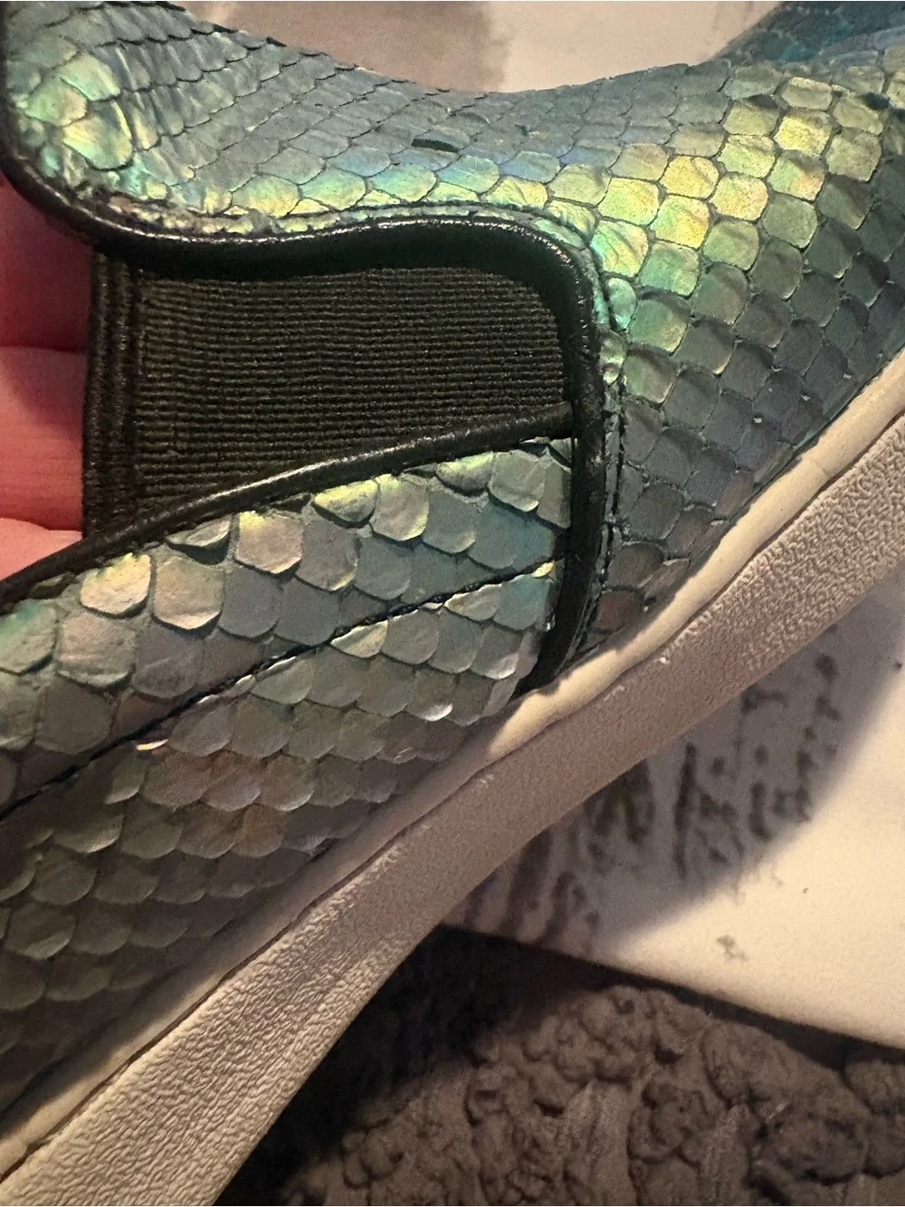 Michael Kors Iridescent gold snakeskin  Slip-On Sneakers.  Sz 8